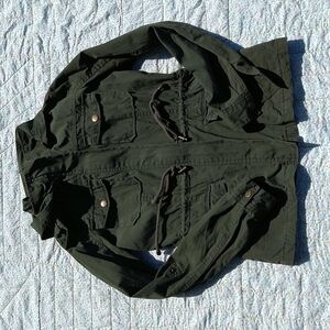 Women's Utility Jacket with removable Hood size S green - Chocolate